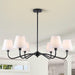 35.82In Black Modern Farmhouse Chandelier with Shades, 6-Light Large Chandelier for Living Room, Dining Room Pendant Light Fixture, Adjustable Traditional Chandelier for Kitchen Bedroom Entryway Foyer