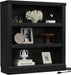 3-Tier Storage Bookcase with Adjustable Shelves, Modern Wood Storage Organizer Rack, Free Standing Decorative Display Shelf for Home Office, Living Room and Bedroom-Black