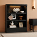 3-Tier Storage Bookcase with Adjustable Shelves, Modern Wood Storage Organizer Rack, Free Standing Decorative Display Shelf for Home Office, Living Room and Bedroom-Black