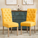 Habit Solid Wood Tufted Parsons Yellow Dining Chair, Set of 2,