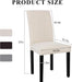 Upholstered Dining Chairs Set of 6, Modern Fabric and Solid Wood Legs & High Back, Parsons for Kitchen/Living Room- Beige