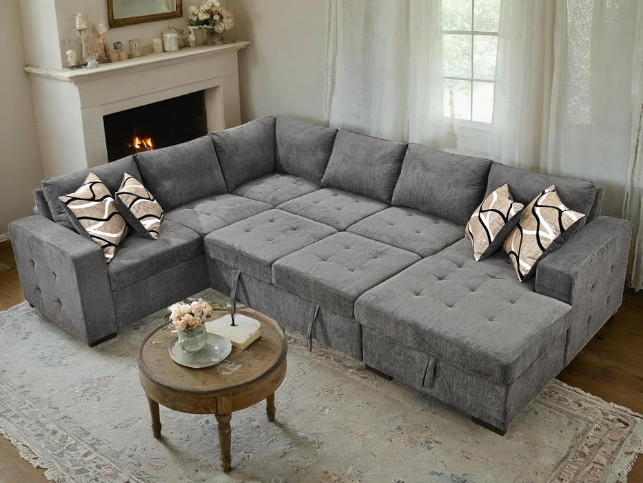 Oversized Sectional Sleeper Sofa with Storage