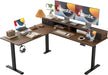 63 X 55 INCH L Shaped Electric Standing Desk with 2 Drawers, Ergonomic Adjustable Height Desk with Storage, Corner Desk Sit Stand up Computer Table for Work Office Home, Dark Wlalnut