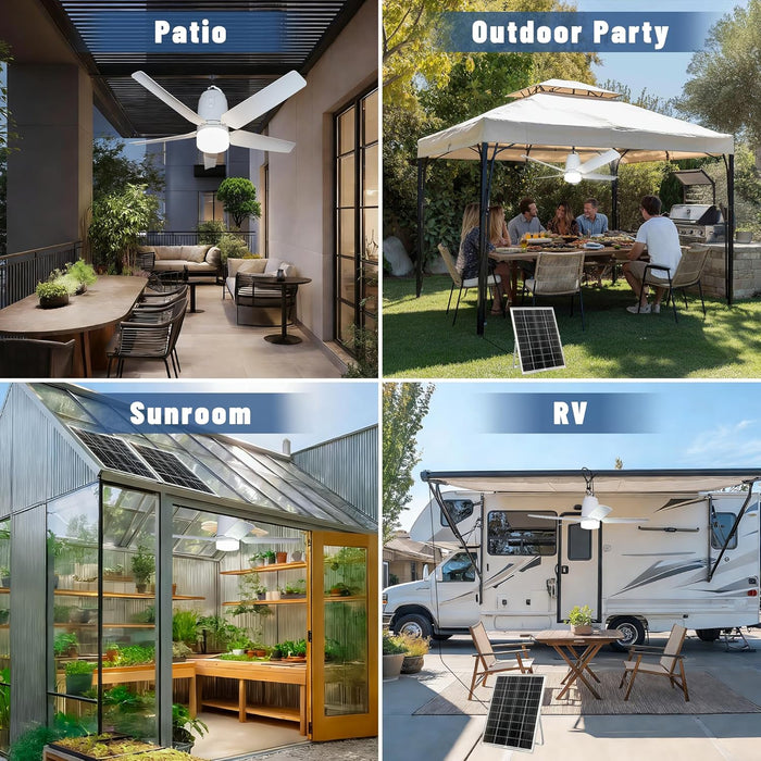 Solar Outdoor Ceiling Fan 31 LED Dimming System