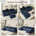 Navy Chenille Luxe 108-Inch-Long U Shaped Sectional