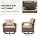 Patio Furniture Set, 4 Pieces Outdoor Patio Conversation Sets with Swivel Chairs, Wicker Patio Furniture Set with Storage Table, Outdoor Couch Set for Balcony, Porch, Deck, Backyard, Beige