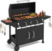 Charcoal Grills,36" Outdoor Barbecue Grill,Heavy Duty Dual-Zone Smoker Grill with 2 Lifting Charcoal Trays,Foldable Side Tables,Oversized Cooking Area for Bbq,Yard,Party