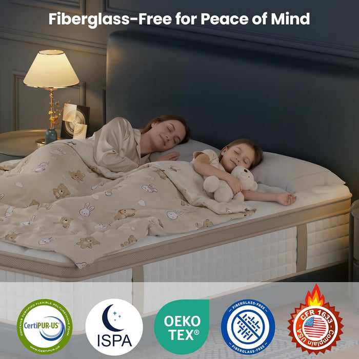 Queen Mattress, 12 Inch Cooling Hybrid Mattress in a Box, Medium Firm