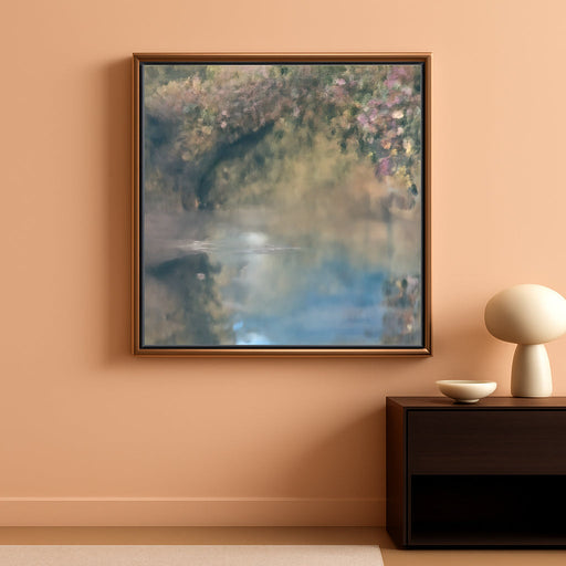 QWETTY666 Framed Vintage Impressionist Landscape Wall Art Rustic Farmhouse Colorful Flowers Picture Wall Decor French Country Style Wildflower Pastel Oil Painting Print 12X16In Ready to Hang