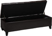Ottilie Leather Storage Ottoman, Brown