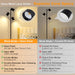 4000LM LED Tree Floor Lamp, 36W Super Bright Reading Lamp with Remote, Dimmable Tall Standing Light with 3 Rotatable Heads & 6 Color Temperatures, Modern Floor Lamps for Living Room Bedroom Office