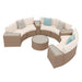 Wicker 6 - Person Modular Patio Conversation Sets with Cushions
