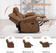 Faux Leather Recliner Sofa Furniture Set for Living Room, 2 Recliner Chairs, 3 Seat Reclining Sofa Couch Set for Meeting Room, Brown