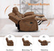 Faux Leather Manual Reclining Sofa, 3 Seat Recliner Sofa Chair, Couch Furniture for Living Room, Furniture, Meeting Room, Brown (3 Seat Sofa)