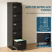 5 Drawer File Cabinet, Black Vertical Filing Cabinets with Lock, Home Office File Folders Storage Cabinet for Letter Legal File Size.
