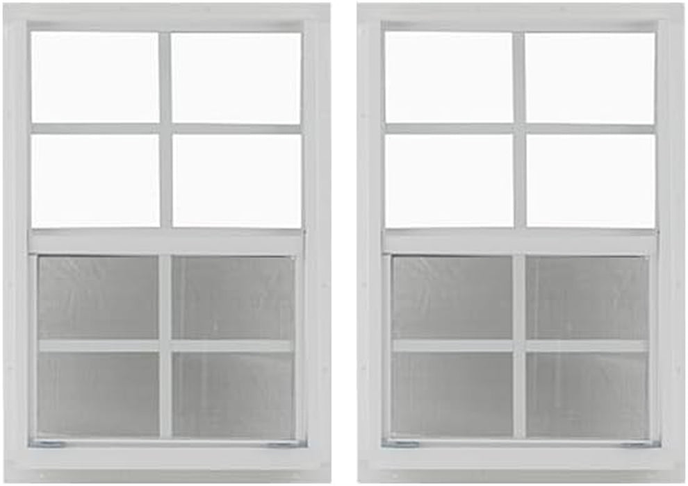 2 Pack Shed Window 14" X 21" White J-Channel Playhouse Window White Flush, Chicken Coop Window, Shed Window