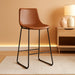 Bar Stool Set of 3, 26" Urban Faux Leather Counter Stool, Dark Brown