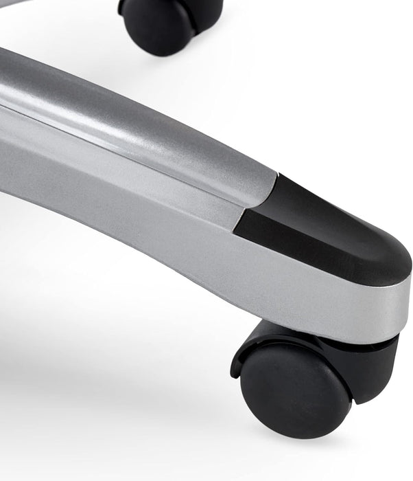 Executive Office Padded Arms, Adjustable Ergonomic Gaming Desk Chair with Lumbar Support, Faux Leather and Mesh, Light Gray