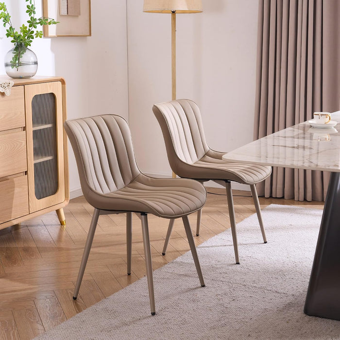 Dining Chairs Set of 2 Mid-Century Modern Kitchen Chairs Khaki