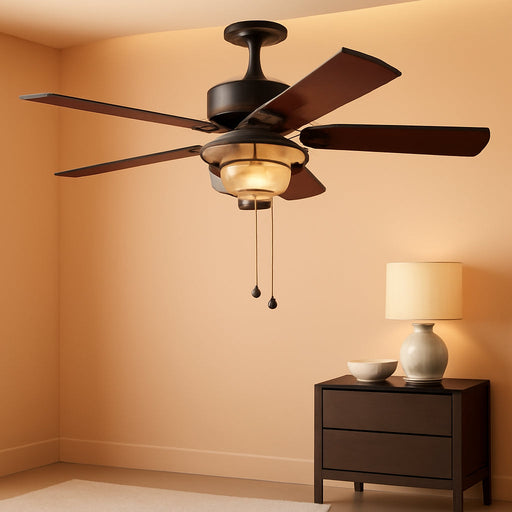 Modern 52 Inch Matte Bronze Led Indoor Ceiling Fan