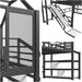 Twin Loft Bed With Slide Black PlayhouseStorageSystem