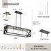 Black Gold Five Light Rectangular Dining Chandelier