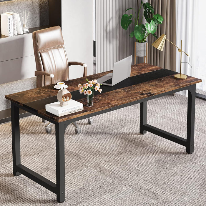 70.8 Inch Large Executive Office Desk, Simple Computer Workstation with 31.5 Inch Wide Desktop for Home Office