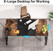 70.8 Inch X-Large Executive Computer Office Desk, Brown+Black