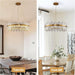 23.6''Gold Modern LED Crystal Chandelier- Contemporary Chandelier Light Fixture,Luxury Adjustable Height Chandeliers,3 Colors Dimmable Pendant Ceiling Light for Dining Room Foyer with Remote Control