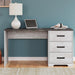 Signature Design by Ashley Shawburn Farmhouse 3-Drawer 54" Home Office Desk, White & Gray