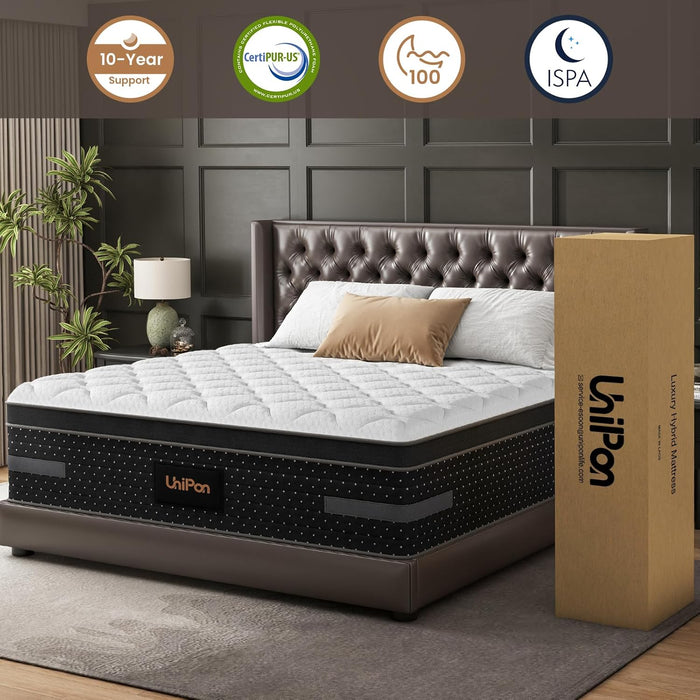 Queen Firm Hybrid Mattress Featuring Motion Isolation