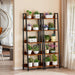 5 Tier Freestanding Ladder Bookshelf DetachableFabricDrawer