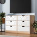 3 Drawers Dresser, Fabric PU Drawer with Wood Frame, Large Organizer, Small Dresser with Drawer, Chest of Drawers for Closet, Living Room,Hallway,Oak and White