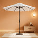 10FT Patio Umbrellas Outdoor Table Umbrella with Push Button Tilt and Crank, Market Umbrella 8 Sturdy Ribs UV Protection Waterproof for Pool, Garden (White)
