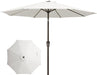 10FT Patio Umbrellas Outdoor Table Umbrella with Push Button Tilt and Crank, Market Umbrella 8 Sturdy Ribs UV Protection Waterproof for Pool, Garden (White)