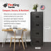 Turtle Vertical 4 Drawer Fire Rated File Cabinet, Black