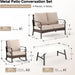 , 4 PCS Metal Patio Conversation Set, Rocking Chairs
