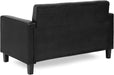 ufted Loveseat - Black Faux Leather