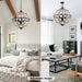 6-Light Farmhouse Chandelier for Dining Room Wood Pendant Lighting