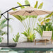 WUFF  10Ft Patio Offset Umbrella Cantilever Umbrella Hanging Market Umbrella Outdoor Umbrellas with Crank & Cross Bases(Beige)