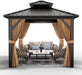 10x10 Durable Aluminum Hardtop Gazebo Permanent Pavilion