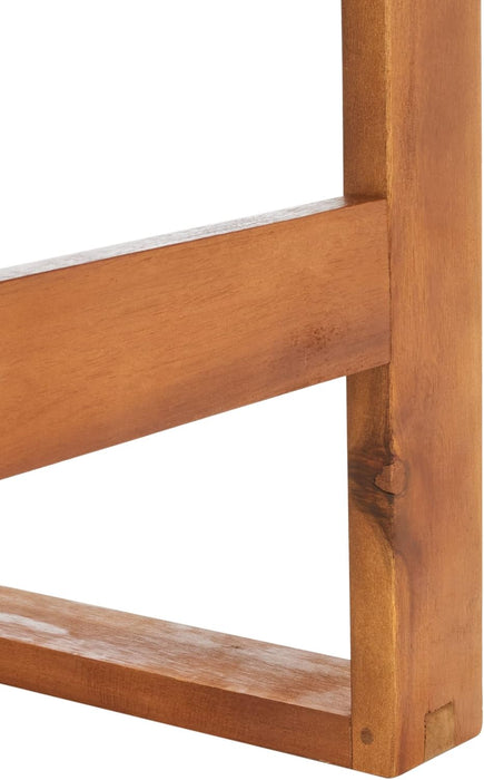 Home Collection Hailey Outdoor Living 4-Piece Acacia Patio Furniture Set, Brown and Navy