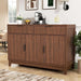 47.2" Modern Fluted Sideboard Buffet Cabinet with Storage, Walnut