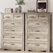 Dresser for Bedroom with 6 Drawers, 49" Tall Wood Chest of Drawers with Deep Drawers & Mental Handle, Modern Dresser TV Stand, Wooden Closet Storage Organizer for Living Room, Hallway, Entryway, Grey