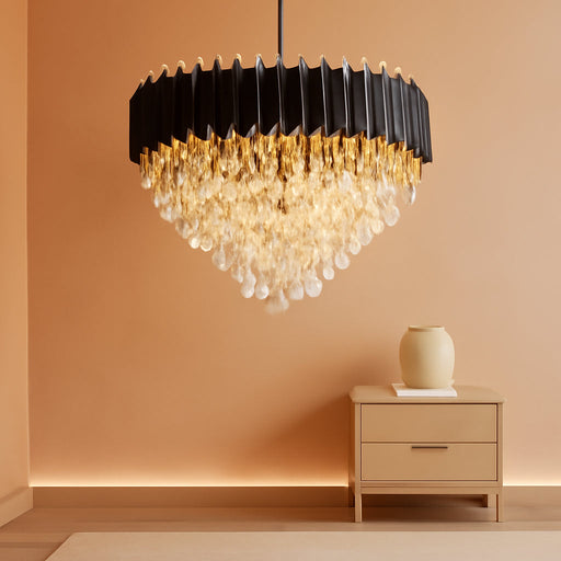 Gold K9 Crystal Chandelier 24 Inch PendantLighting