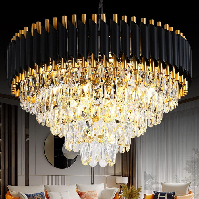 Gold K9 Crystal Chandelier 24 Inch PendantLighting