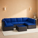 7 Pieces Outdoor Patio Furniture Sets,Rattan Conversation Sectional Set,Manual Weaving Wicker Patio Sofa with Tea Table