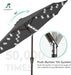 9FT Outdoor Patio Umbrella with Solar Lights, LED Lighted Pool Umbrella with Tilt and Crank, Outdoor Table Umbrellas for Deck, Yard & Market (Dark Gray)