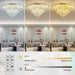 Crystal Ceiling Light Smart Flush Mount Chandelier for Dining Room