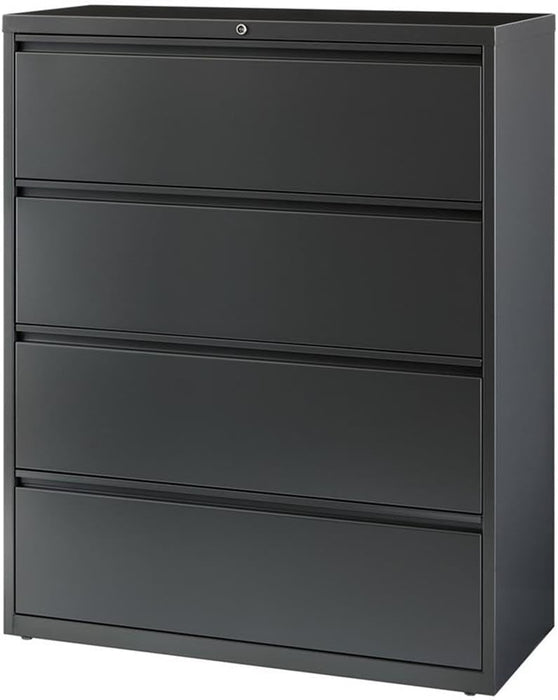 Hirsh 42 Inch Wide 4 Drawer Metal Lateral File Cabinet for Home and Office, Holds Letter, Legal and A4 Hanging Folders, Charcoal